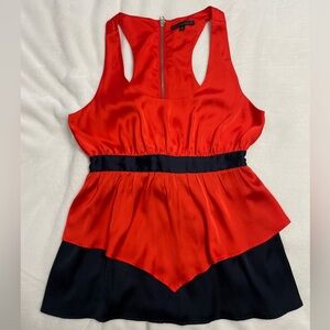 Lucca Couture orange & navy top